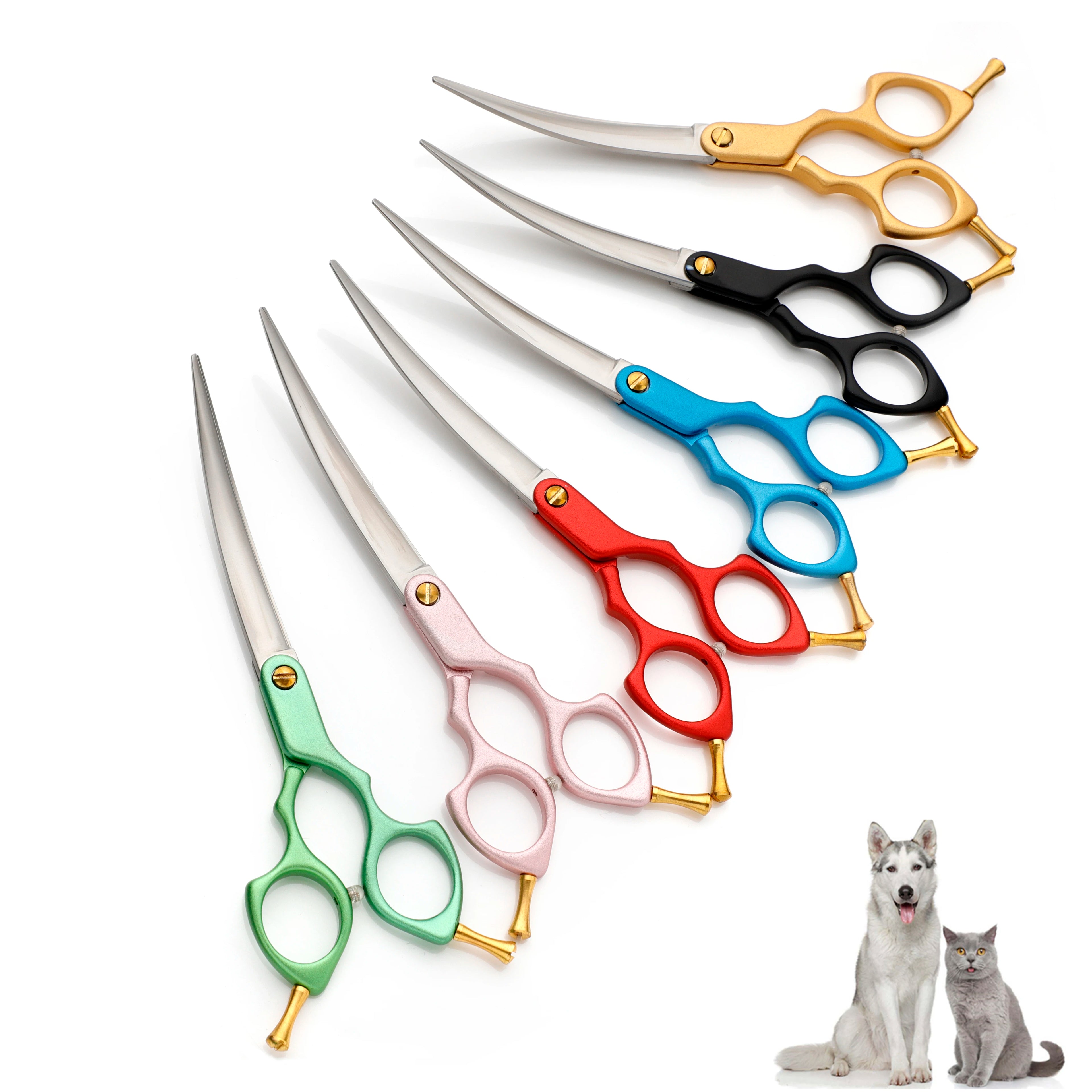 Right-Handed Curved Grooming Model Dog Pet Grooming Scissors