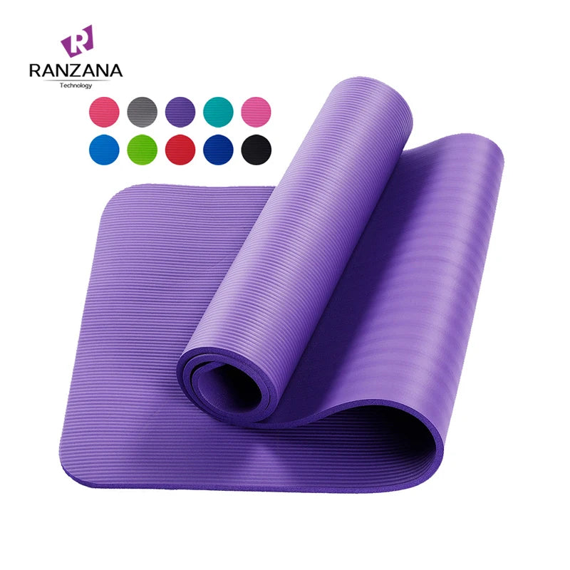 Eco-Friendly 10mm NBR Non-Slip Yoga Mat for Home Gym Equipment Custom Logo Non-Slip Fitness Mat