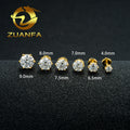 Dropshipping Zuanfa Fine Moissante Jewelry Sterling Silver 925 Gold Plated Screw Back GRA Moissanite Stud Earring