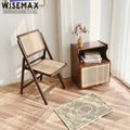 WISEMAX FURNITURE Commercial Hotel Cafe Shop Garden Furniture Wooden Leisure Rattan Folding Dining Chairs