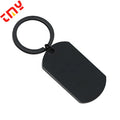 Wholesale Customized Luxury Stainless Steel Blank Black Laser Engraved Pet Dog Tag Pendant Key Chain Fashion Trend