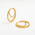 New Trendy Earring 18K Gold Plated Chain Layered Hoop Earrings for Women Stainless Steel Earrings Wholesale