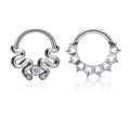 G23 ASTM  Titanium Septum  Nose Rings Zircon Cartilage Helix Earrings Hinged Clicker  Body Piercing Jewelry