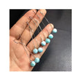 Healing Gemstone Stone Fine Jewelry Natural Raw Crystal Larimar 925 Sterling Silver Earrings Hook