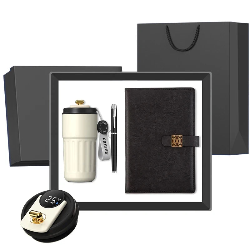Wholesale 3 in 1 Promotional Coffe Mug Pen Notebook Custom Logo Business Office Luxury Gift Set
