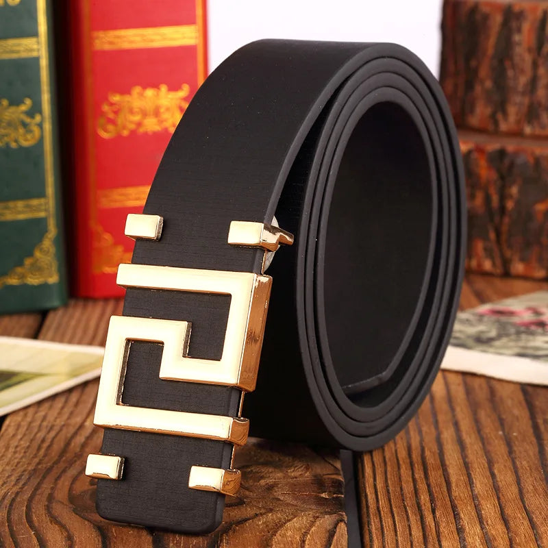 Men's Belt Pu Leather Belt for Dress Pants  Adjustable Belt Fit Everywhere