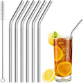 Ready to Ship Silver Stainless Steel Drinking Straw Metal Straws Reusable Straw for Juice Bar Accessories