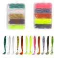 Wholesale Box150 Combo 100pcs/box Artificial Soft Plastic T Tail Worm Baits Fishing Lures Set Kit