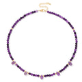 Fashion Wholesale Natural Stone Tiger Eye Howlite Amethyst Beads Stainless Steel Necklace for Women Men