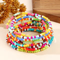 Go2boho Women's Summer New Dainty Seed Fashion Bracelets Classic Indian Color Glass Beaded Multi Hematite Stone Beads
