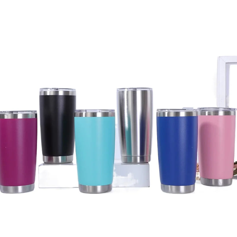 20oz Tumbler with Lid and Straw Stainless Steel Vacuum Insulated Coffee Tumbler Cup Double Wall Powder Coated Travel Mug