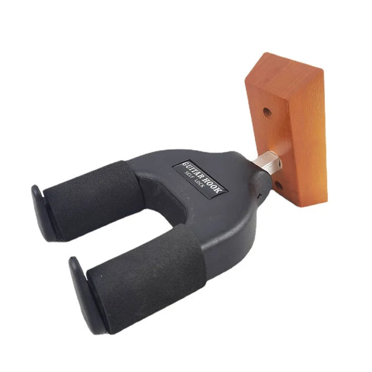 Self-locking Wooden Base Guitar Hooks Automatic Closing Gravity Lock Wall Guitar Hooks Wholesale