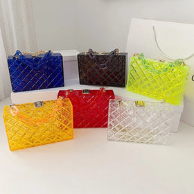 Wholesale Ladies Transparent Acrylic Handbag Trendy Crossbody Evening Clutch Bag Clear Boxed Purse for Fashion-Conscious Women