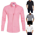 Hot Selling Button Hidden Zip up Shirt Men's Formal Dress Shirt