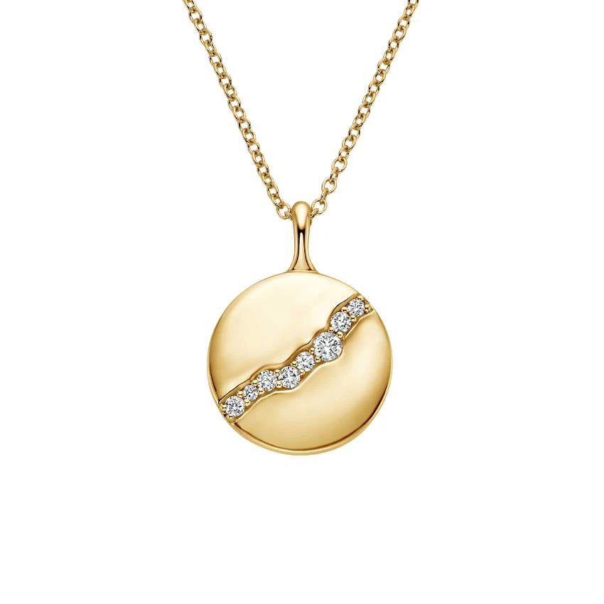 Milskye Cute Jewelry Fine Fashion for Women 14k Plated Gold 925 Silver Diamond Pendant Necklace