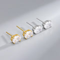 CZ Stud Earrings 925 Sterling Silver Earrings Oval Four Prong Cubic Zirconia Earrings Set for Women Fine Jewelry Wholesale