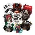 Metal Wall Decor Vintage Shield Shape Metal Sign Motorcycle Garage Decoration Tin Plate Sign