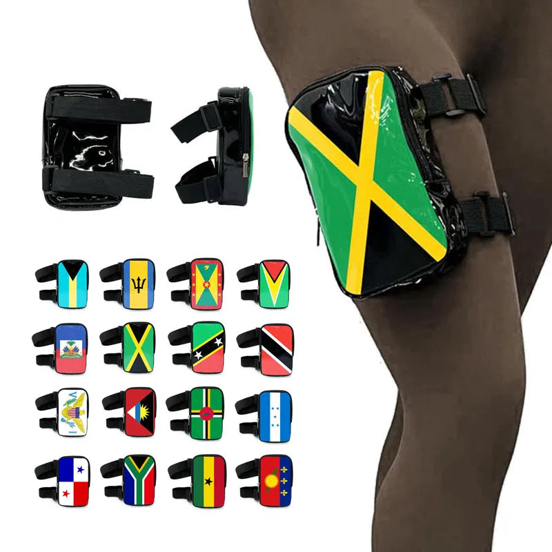 Ready to Ship Low Moq Caribbean Flag Leg Bag 2025 Carnival Thigh Bag for Phone Pouch Large Capacity Carnival Bag