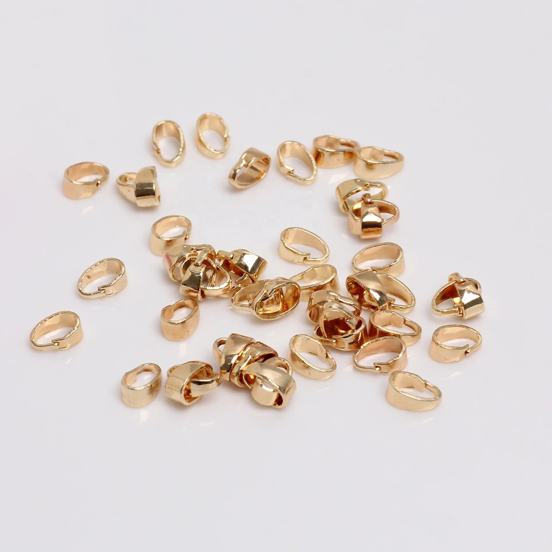 Silver Gold Brass Bail Clasp for DIY Necklace & Pendant Jewelry Making Clip Pinch Fastener Findings & Components