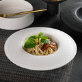 Matte Black Ceramic Deep Soup Plate Coarse Glaze Spaghetti Dinner Plate Dessert Sushi Dish Bowl Restaurant Tableware Cutlery Set