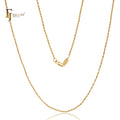 2.2mm+ FJ Fallon Fashion Jewelry Double Singapore Link Chain Plated in 14K Gold Brass Based Split