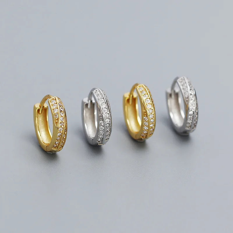 Beautiful Design 925 Sterling Silver Earrings Gold/Silver Luxury Diamond Hoop Earrings for Women