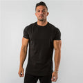 Men's Cotton Short Sleeve Quick Dry Fitness Gym T-Shirts Breathable Summer Solid Pattern Loose Fit for Sports