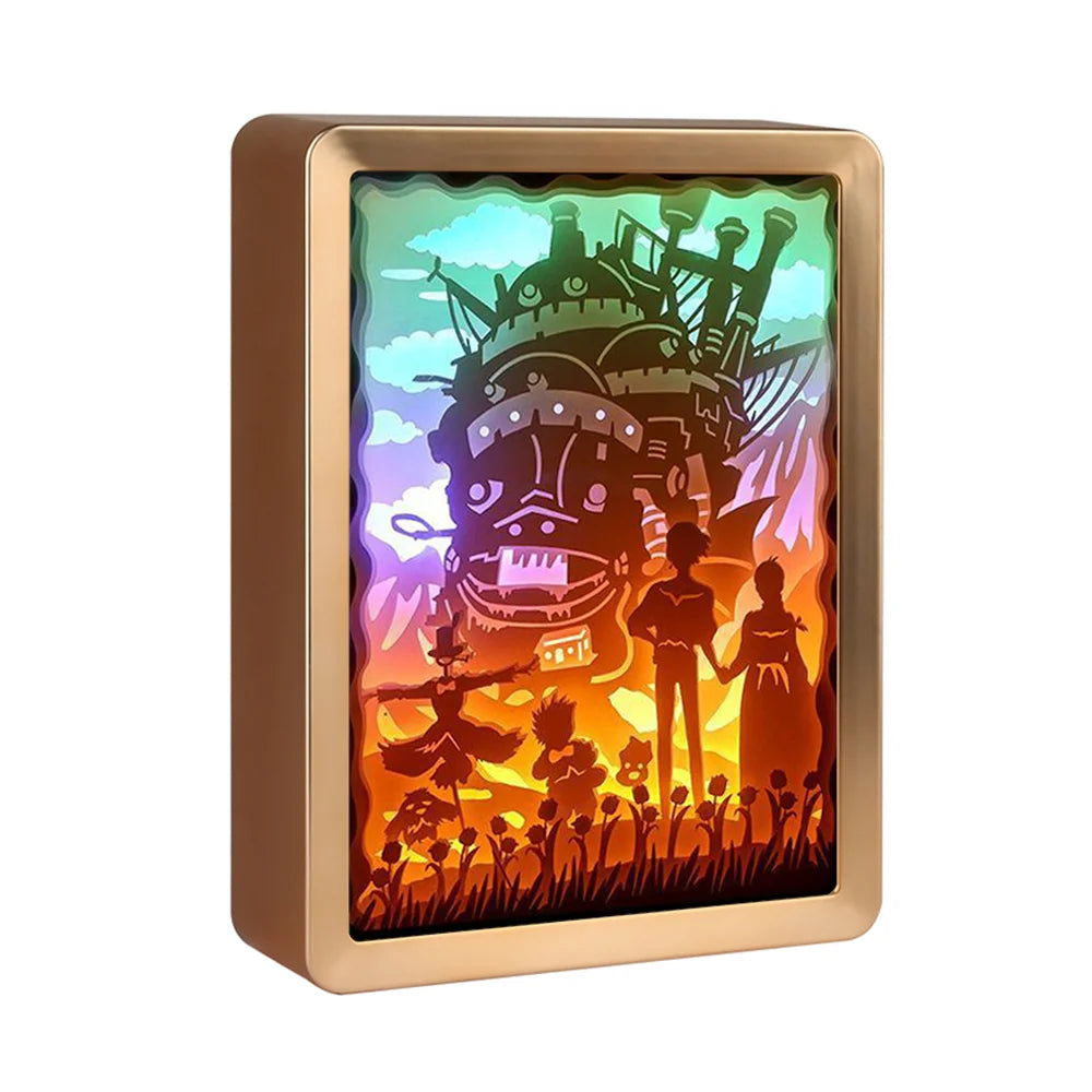Anime Light Painting Art Frame Collection Home Decor Bedroom Night Light Paper Carving Lamp With Custom Service