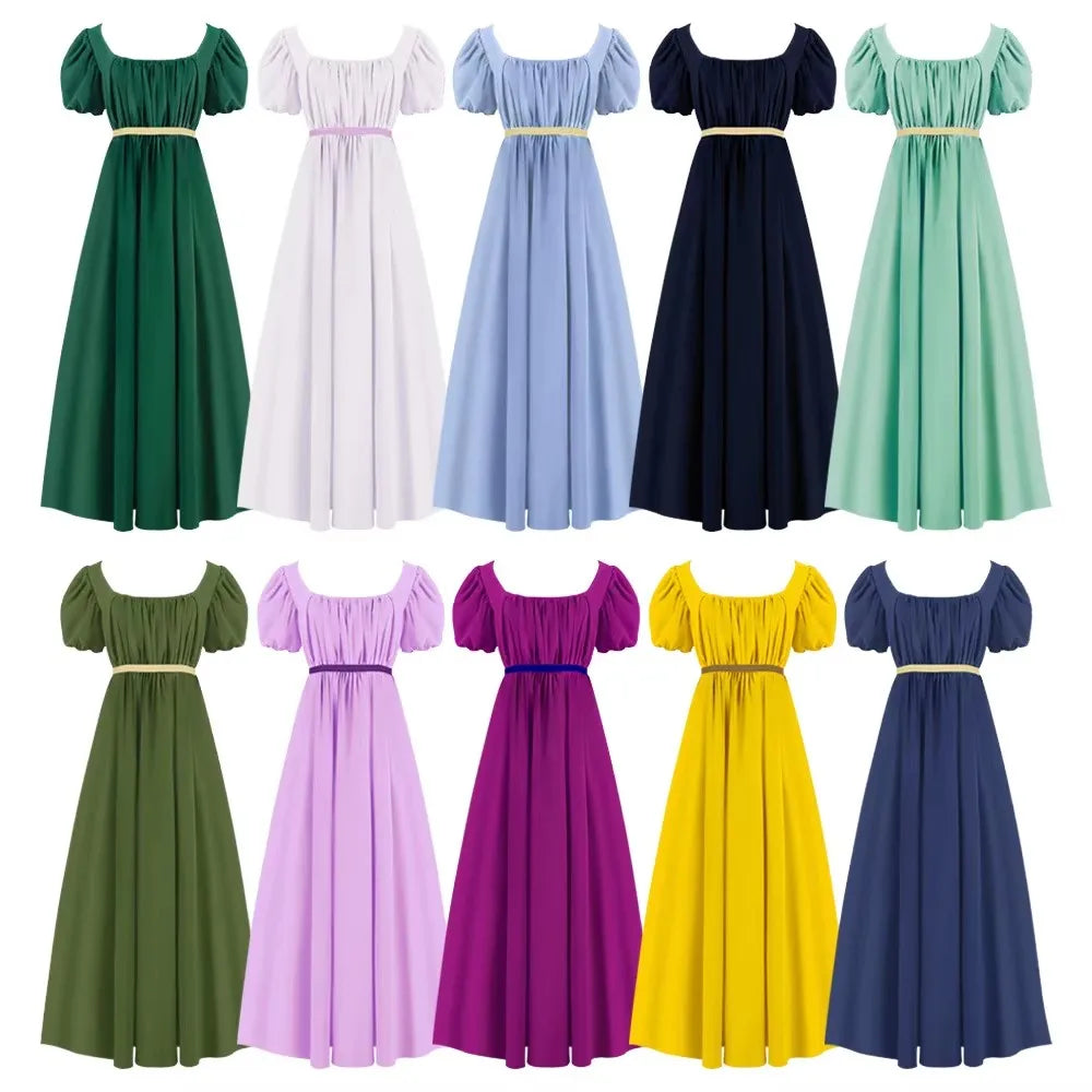 In Stock Long Victorian Medieval Women's Dress High-waisted Ball Cosplay Skirt
