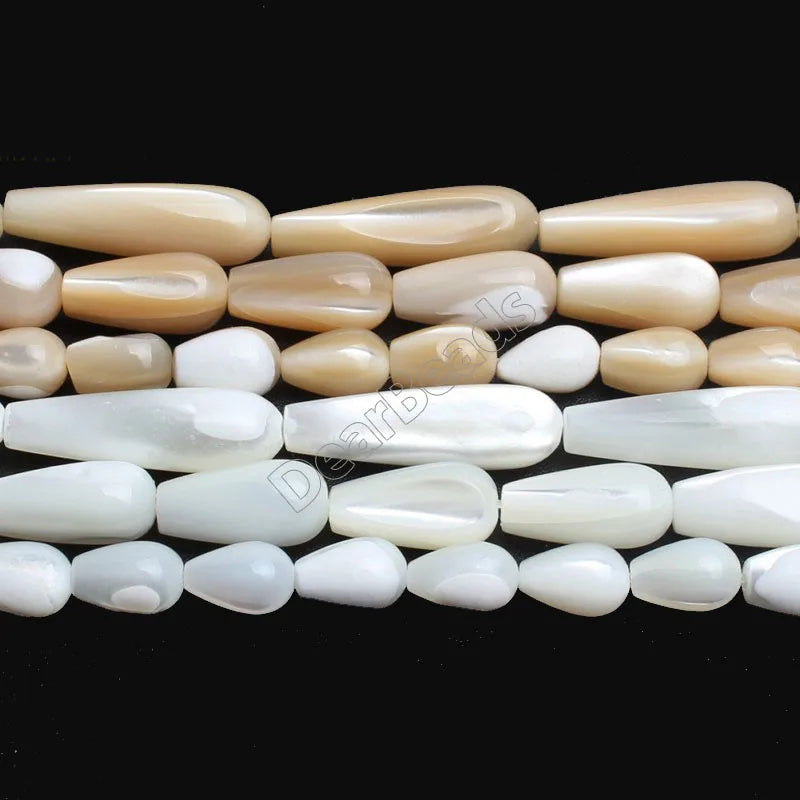 Wholesale Natural Mother of Pearl Teardrop Beads White Brown Sea Shell Water Drop Beads for DIY Jewelry Making5x8 6x126x20mm