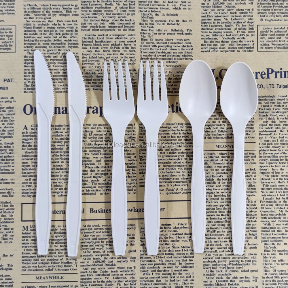 Eco-Friendly Biodegradable CPLA Corn Starch Party Cutlery Set Fork and Spoon Disposable Utensils