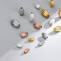 3mm 4mm 5mm 6mm 925 Sterling Silver Spacer Beads Laser Strip Oval Shaped Beads for Bracelet Necklace Making