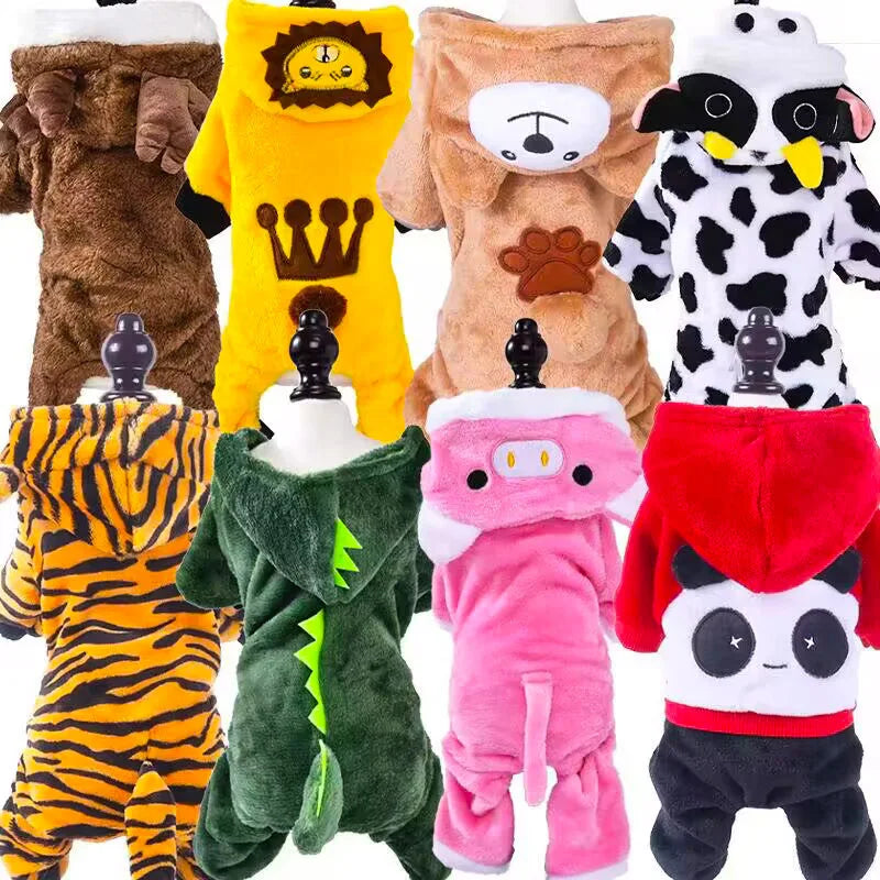 Cute Dog Outfits Christmas Coral Fleece Plush Cat Winter Coat Small Luxury Dog Winter Jackets Coats Hoodie Pet Clothes