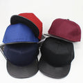2026 Newest Fashion Custom Splicing Hipster Unisex Flat Rim Hip Hop Cap Solid Color Snapback Caps