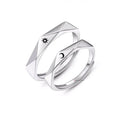 BASQUESUN Factory Wholesale Custom Smooth Diamond Corrosion Sun Moon Pattern Couple Simple Temperament Paired Ring