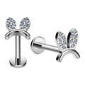 Fashion Titanium Internally Threaded Top Ear Studs ASTM F136 Lip Ring Earrings Piercing Jewelry