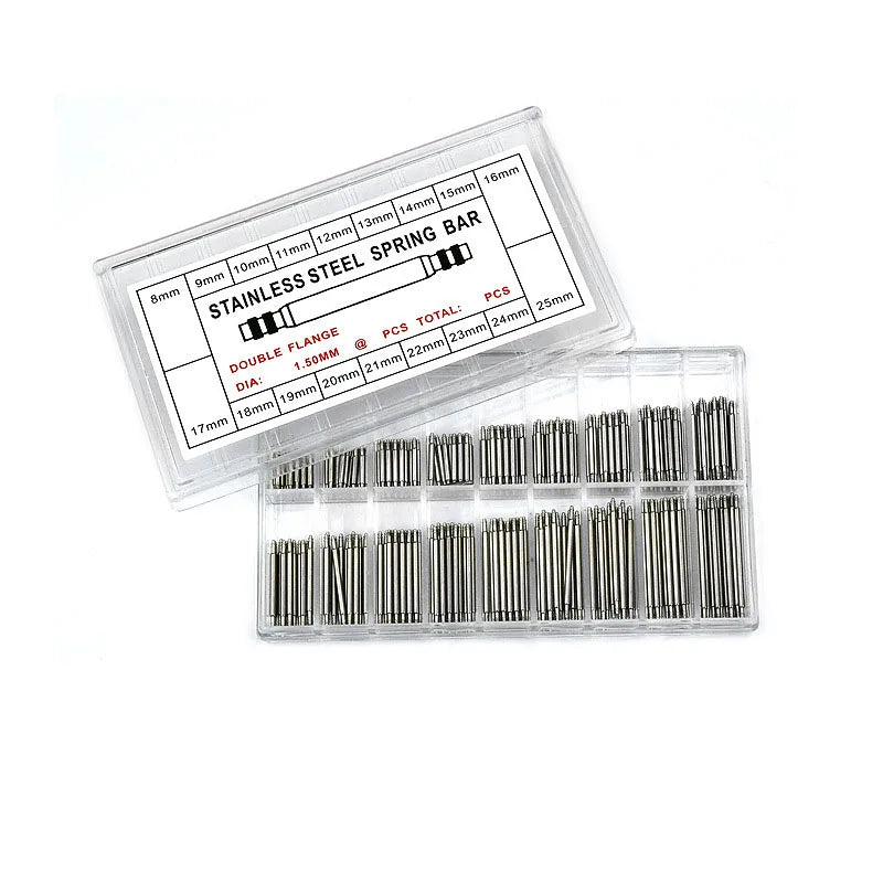 8mm-25mm Watchmakers Watch Spring Bars Strap Link Pins Stainless Steel Repair Kit Tool