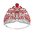 Wholesale Bride Tiara Crown Baroque Queen Bridal Wedding Tiaras Zinc Alloy Crystal Silver Head Accessories