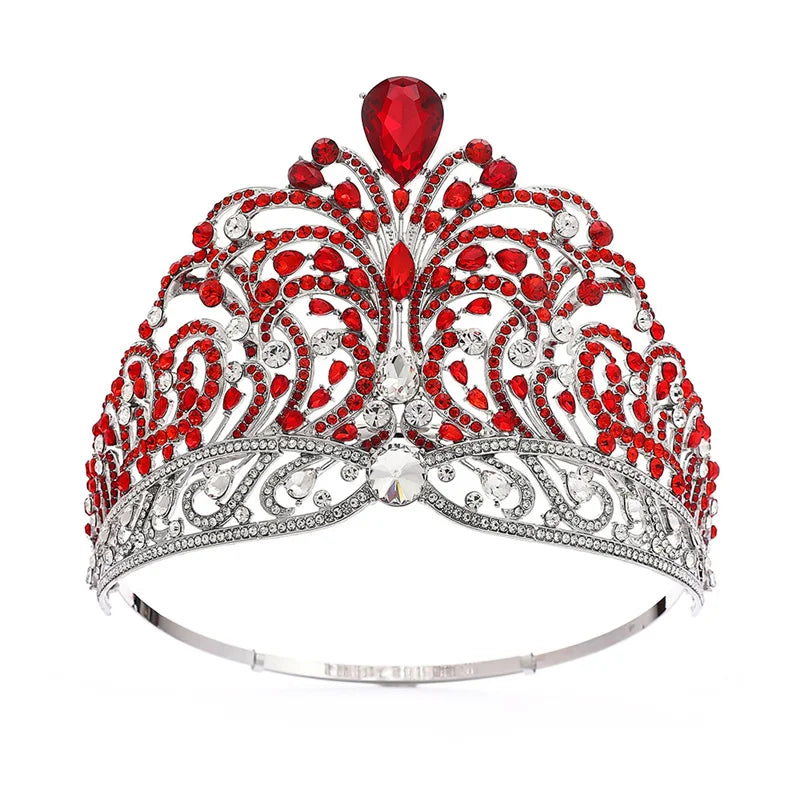 Wholesale Bride Tiara Crown Baroque Queen Bridal Wedding Tiaras Zinc Alloy Crystal Silver Head Accessories