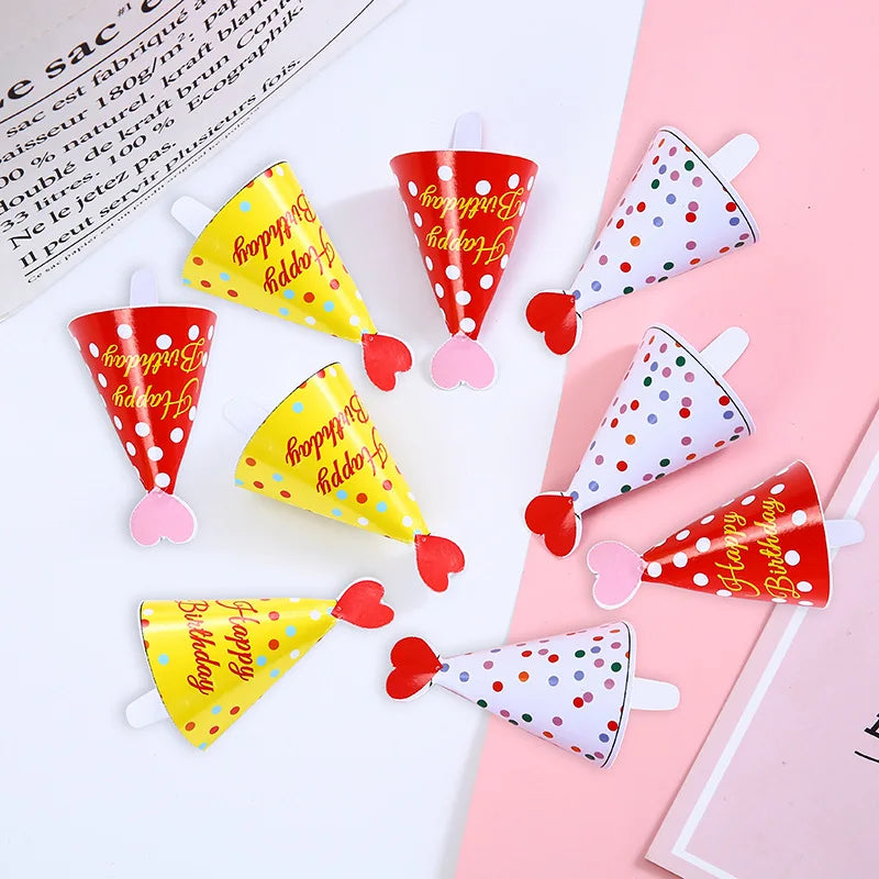 Mini Paper Kids Birthday Cake Decorating Hat Children's Birthday Cap Cake Cupcake Topper