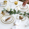 Wholesale Stock Eco-Friendly Clear Glass Charger Plate Bowl Set with Gold Rim Handpainted Novelty Design