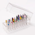 Yanye YY-30 30-Hole Plastic Multi-color Nail Art Drill Bit Holder Display Storage Box for Grinding Heads Pink White Transparent