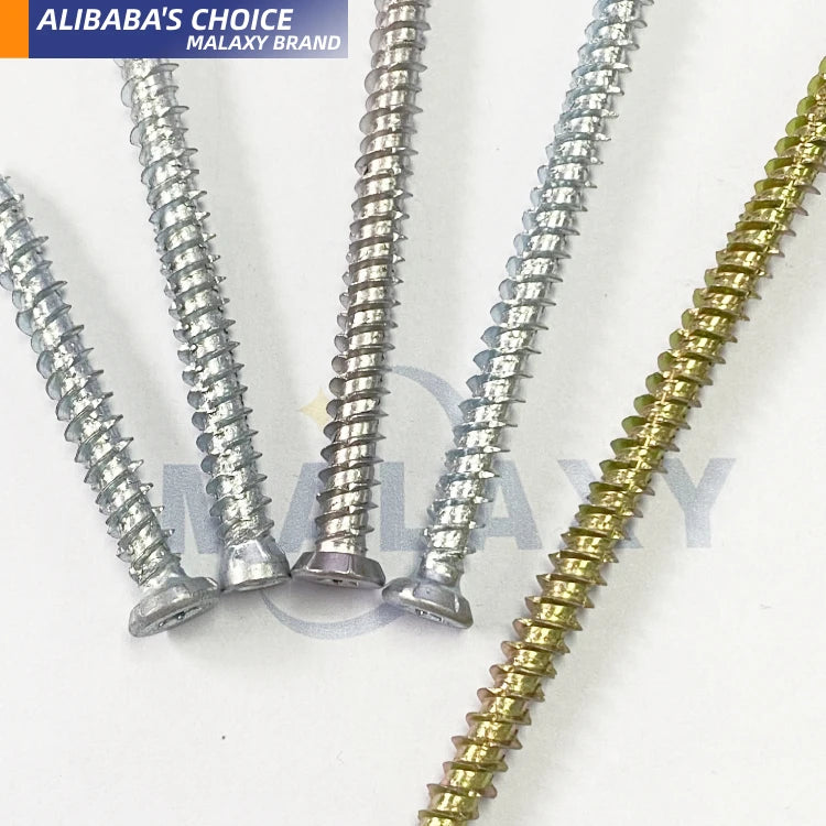 MALAXY White And Yellow Zinc Countersunk Head Concrete Screws Windows Frame Concrete Screw