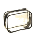 PVC Cosmetic Bag Zipper Hasp Closure Letter Pattern Large Water Resistant Durable Eco-Friendly OEM Customizable