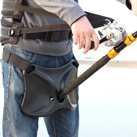 Portable Fishing Fighting Belt Light EVA Sea Fishing Belt Black and White Plastic Rod Holder Belt