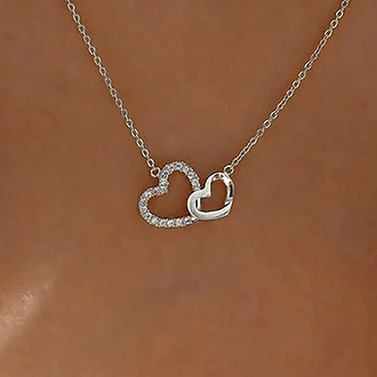CAOSHI Hot Sale Wholesale Versatile Style Heart Design Zircon Necklace for Women Silver/Gold/Rose Gold Plated Pendant Necklaces