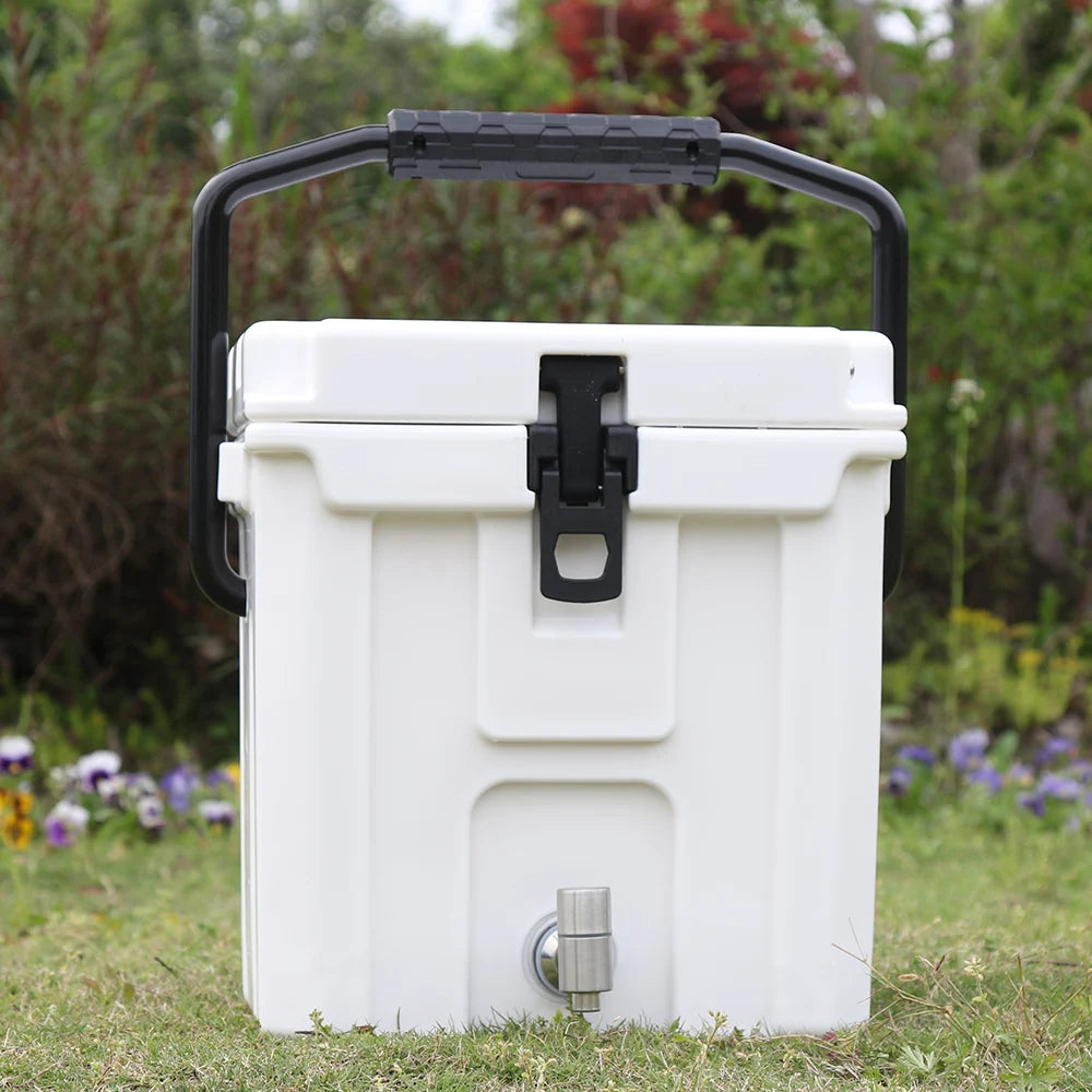 Latest Mini Insulated Cooler Boxes 9.5L Rotomolded LLDPE with Water Tap for Food Storage