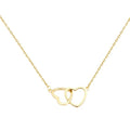 Rainbowking Women's Statement Necklace Personalized Heart Design with Zircon Sterling Silver Gold Plated Link Chain Jewelry