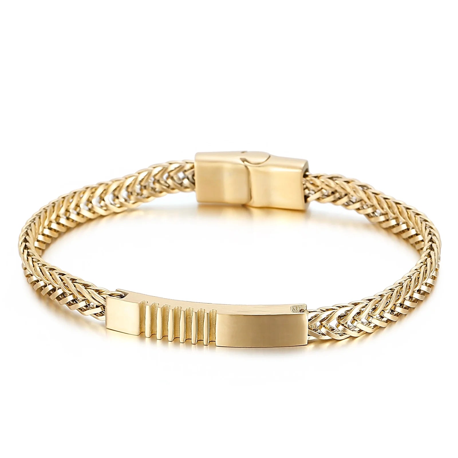 KALEN Punk Jewelry Men Gold-plating Bracelet Fashion Stainless Steel Bracelets Jewelry