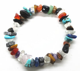 Wholesale Chipped Gemstone Bracelets Natural Mixed Color Gemstone Bracelets for Girls Trendy Women Jewelry